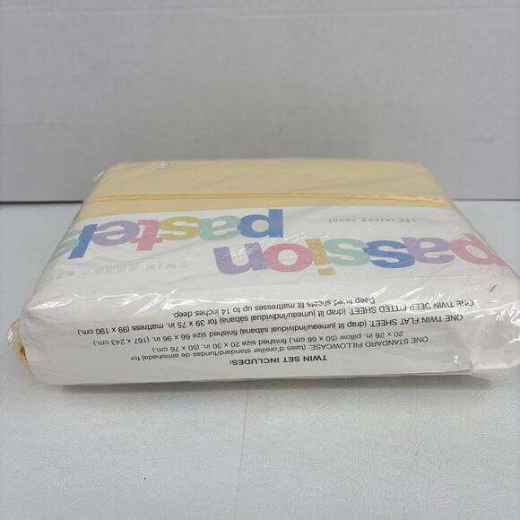 Dayton Hudson Twin Sheets Set Passion Pastels Buttercup 180 Thread Count Vintage - Picture 7 of 9